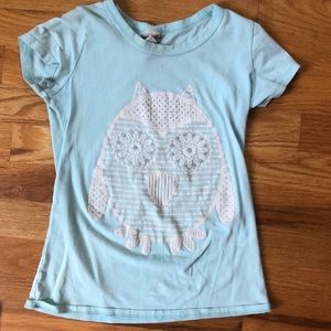 Girls Size 7-8 Blue Owl Shirt